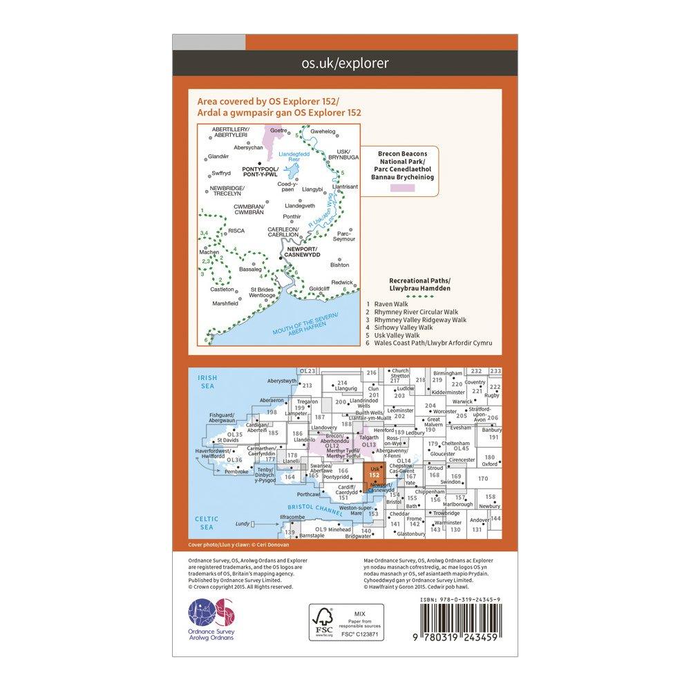 Explorer 152 Newport & Pontypool Map With Digital Version