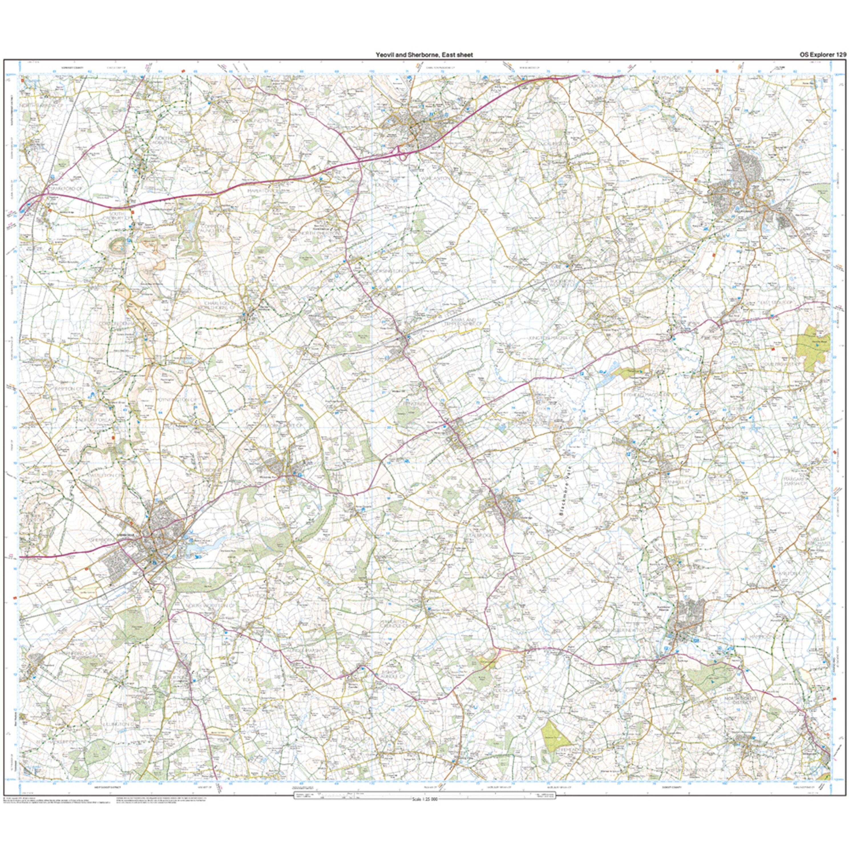 Explorer Active 129 Yeovil & Sherbourne Map With Digital Version
