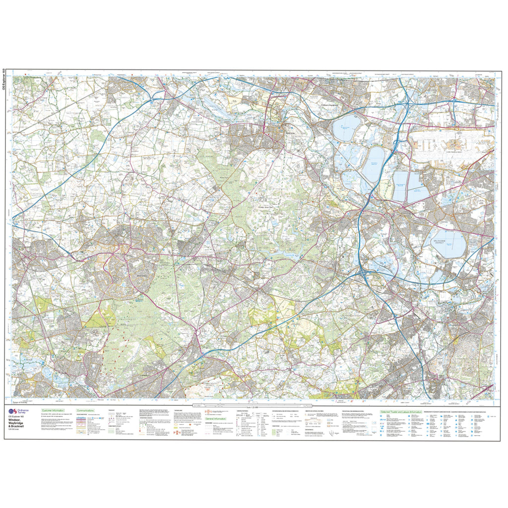 Explorer 160 Windsor, Weybridge & Bracknell Map With Digital Version