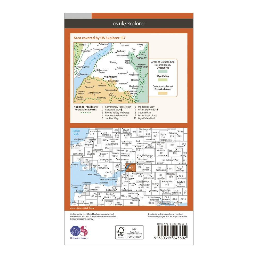 Explorer 167 Thornbury, Dursley & Yate Map With Digital Version