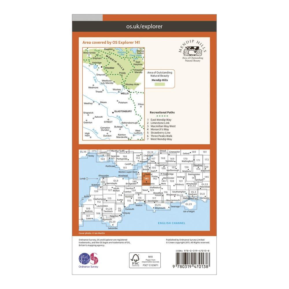 Explorer Active 141 Cheddar Gorge & Mendip Hills West Map With Digital Version
