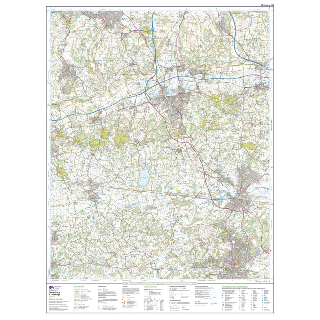 Explorer Active 147 Sevenoaks & Tonbridge Map With Digital Version