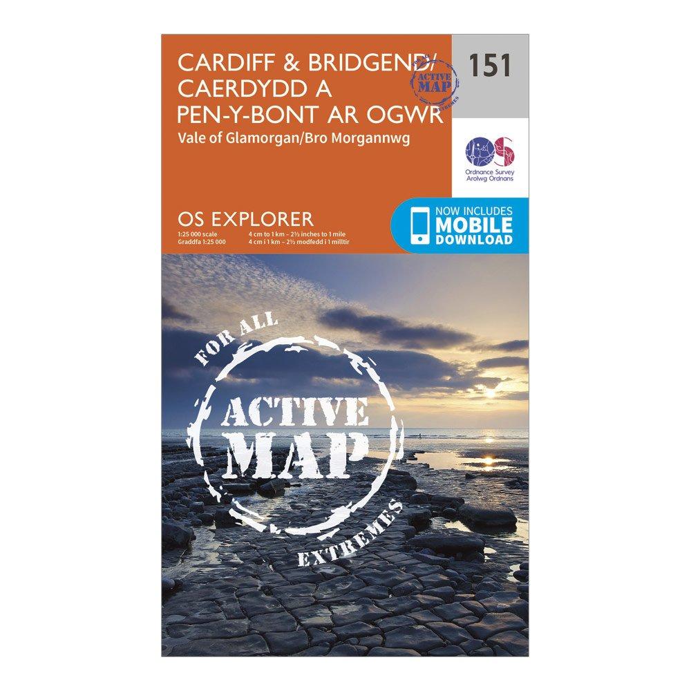 Explorer Active 151 Cardiff & Bridgend Map With Digital Version