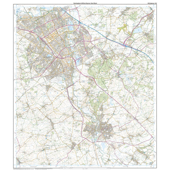 Explorer 192 Buckingham & Milton Keynes Map With Digital Version
