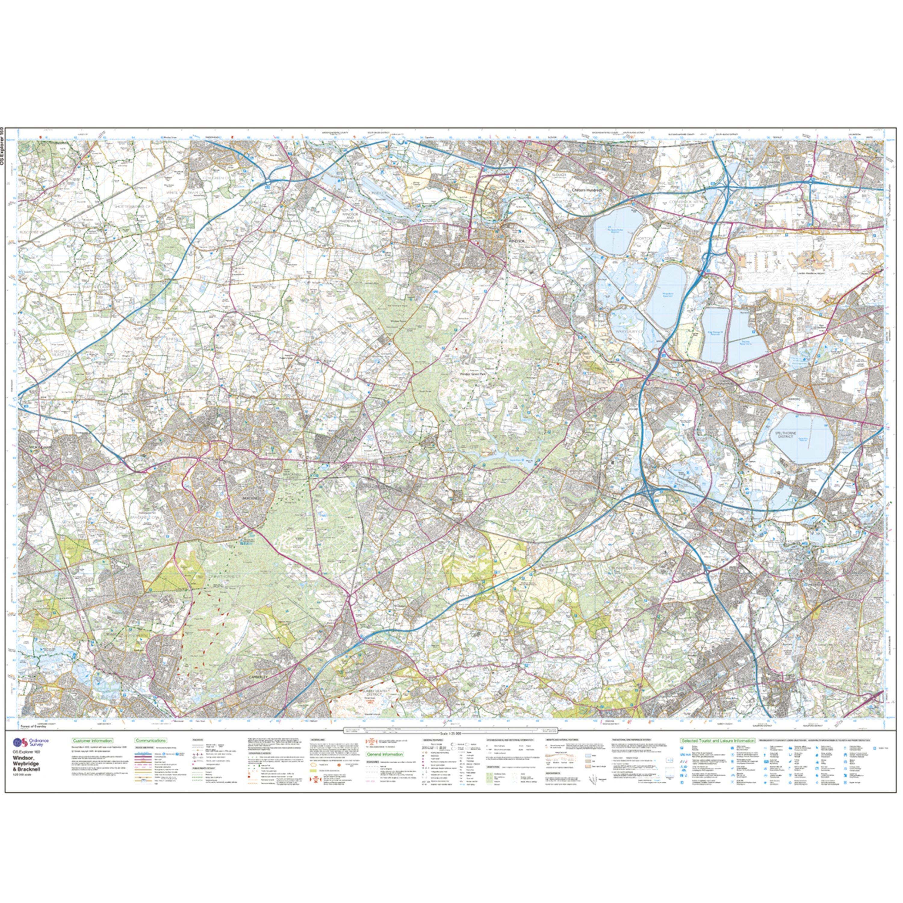 Explorer Active 160 Windsor, Weybridge & Bracknell Map With Digital Version
