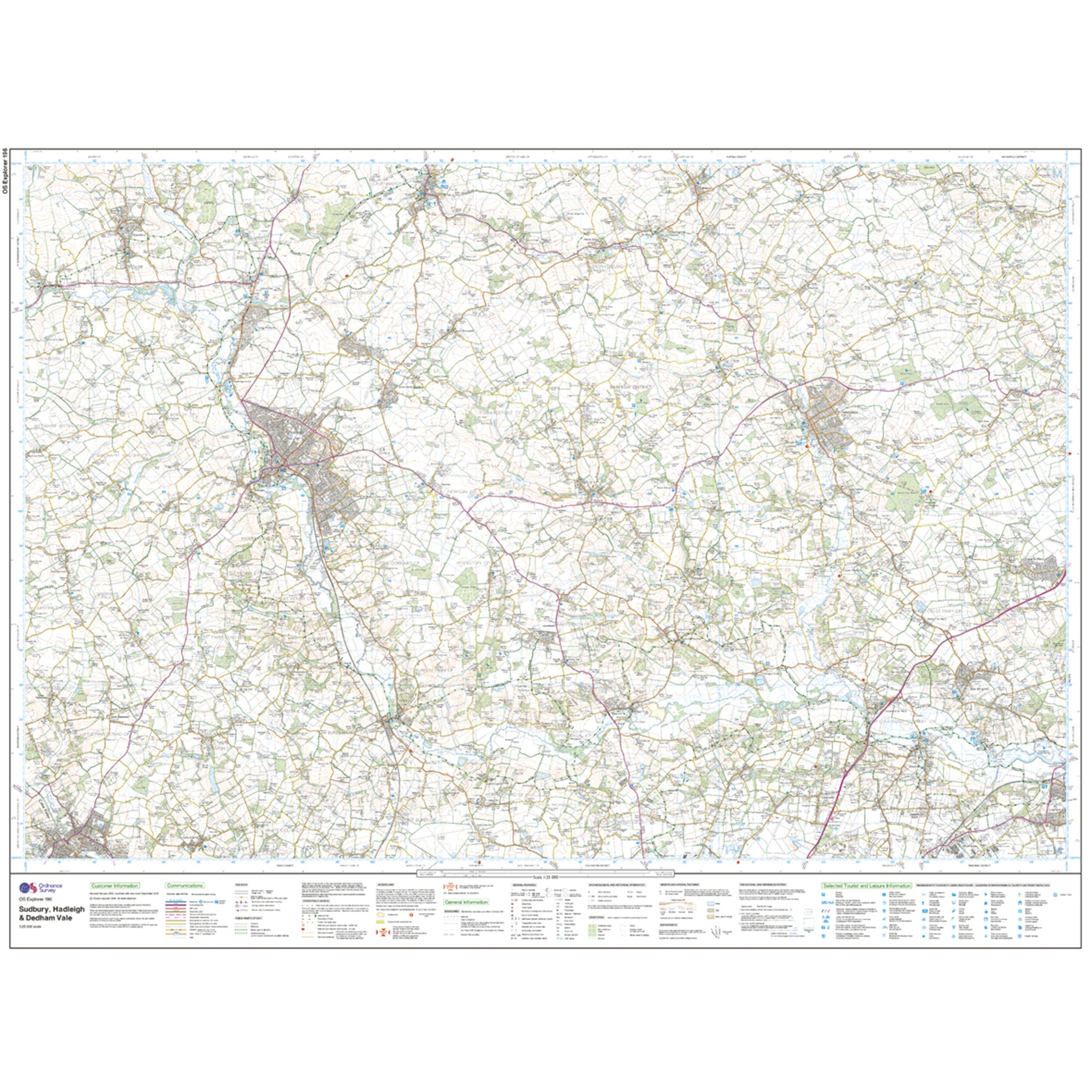 Explorer 196 Sudbury, Hadleigh & Dedham Vale Map With Digital Version