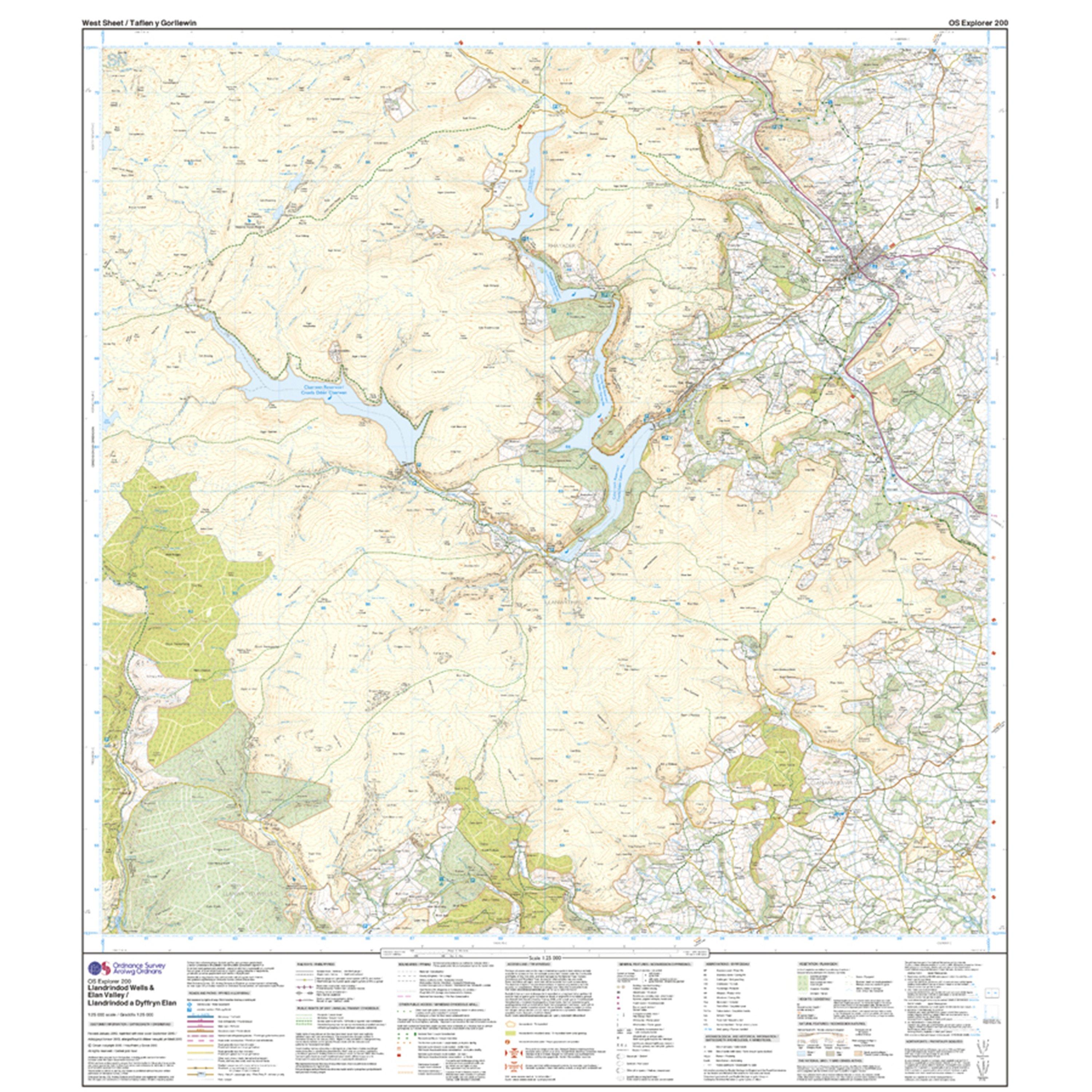 Explorer 200 Llandrindod Wells & Elan Valley & Rhayader Map With Digital Version