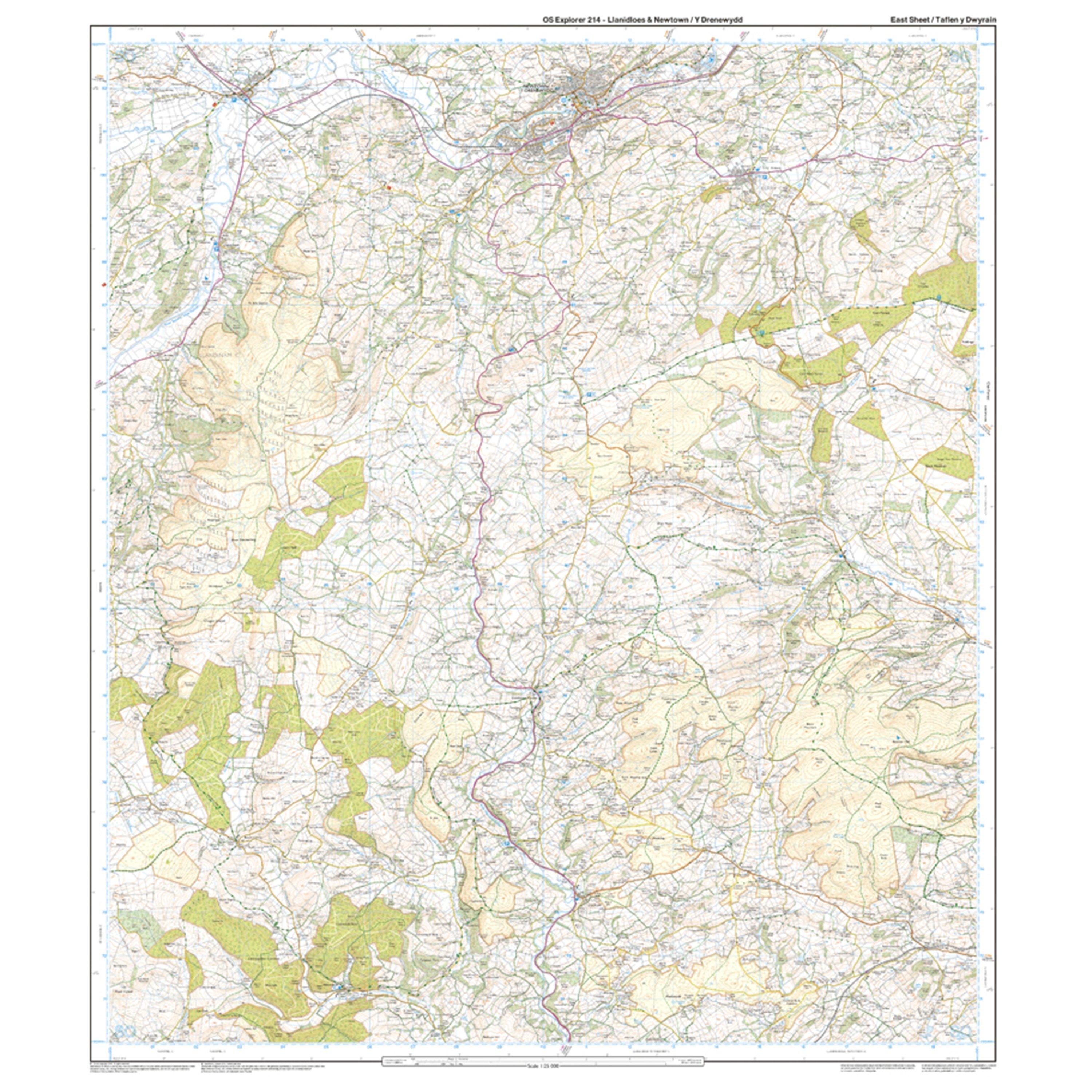 Explorer 214 Llanidloes & Newtown Map With Digital Version