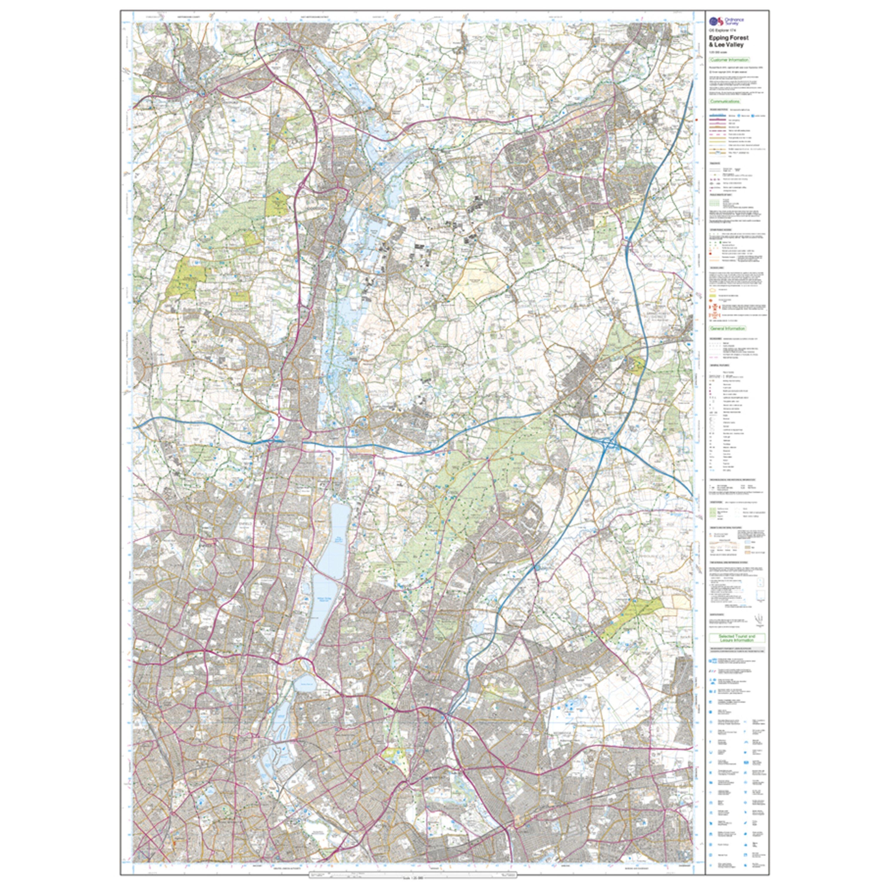 Explorer Active 174 Epping Forest & Lee Valley Map With Digital Version