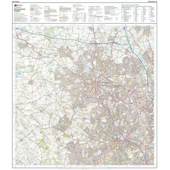 Explorer 219 Wolverhampton, Dudley, Stourbridge & Kidderminster Map With Digital Version