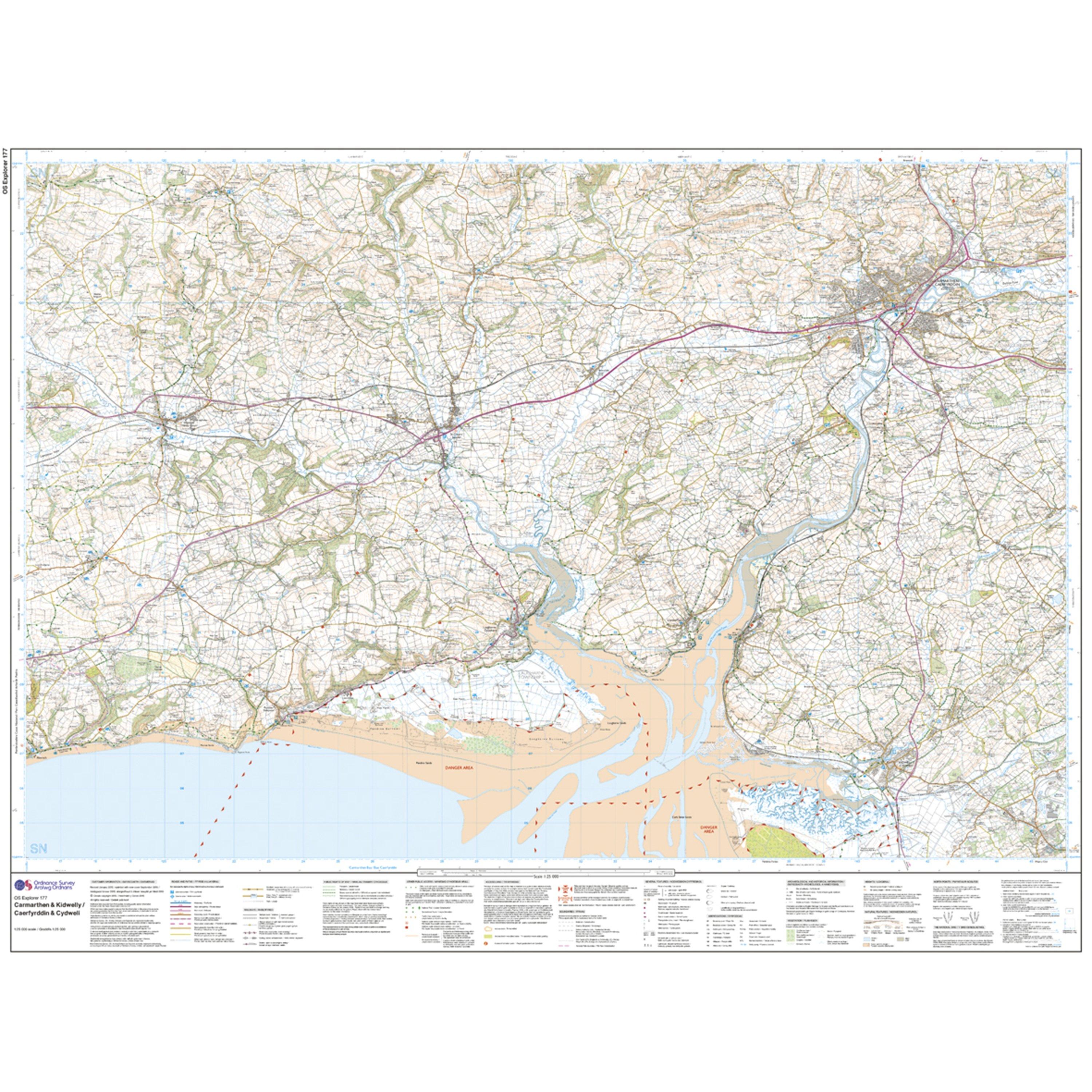 Explorer Active 177 Carmarthen & Kidwelly Map With Digital Version