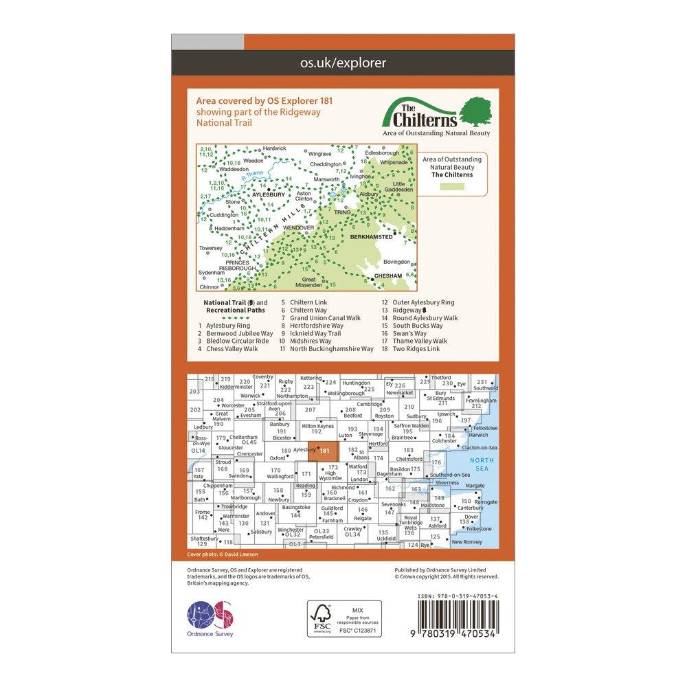 Explorer Active 181 Chiltern Hills North Map With Digital Version