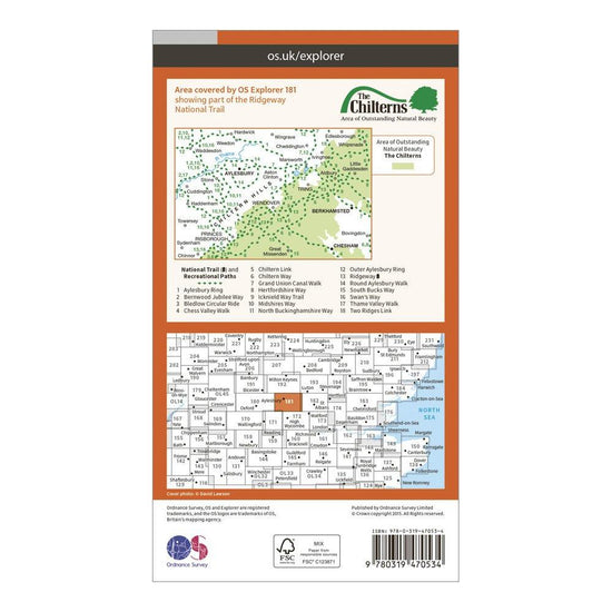 Explorer Active 181 Chiltern Hills North Map With Digital Version