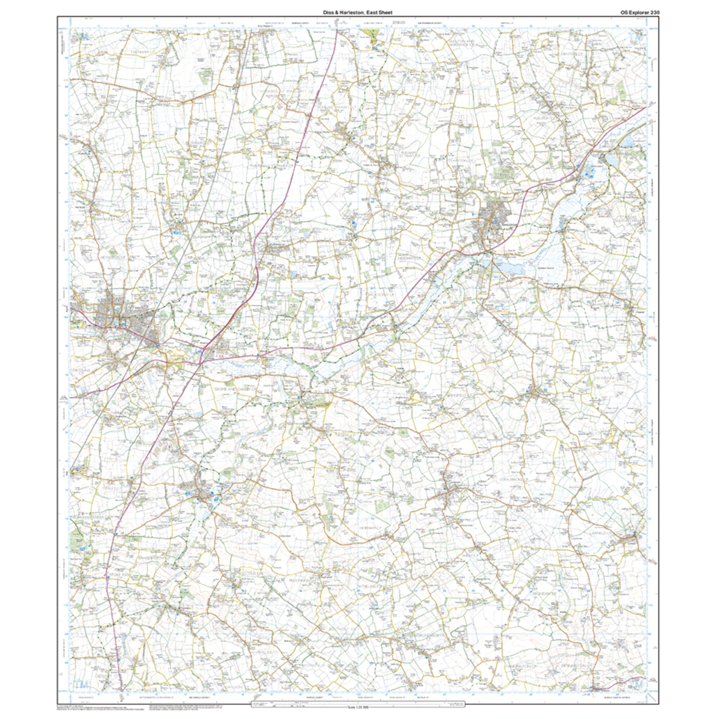 Explorer 230 Diss & Harleston Map With Digital Version