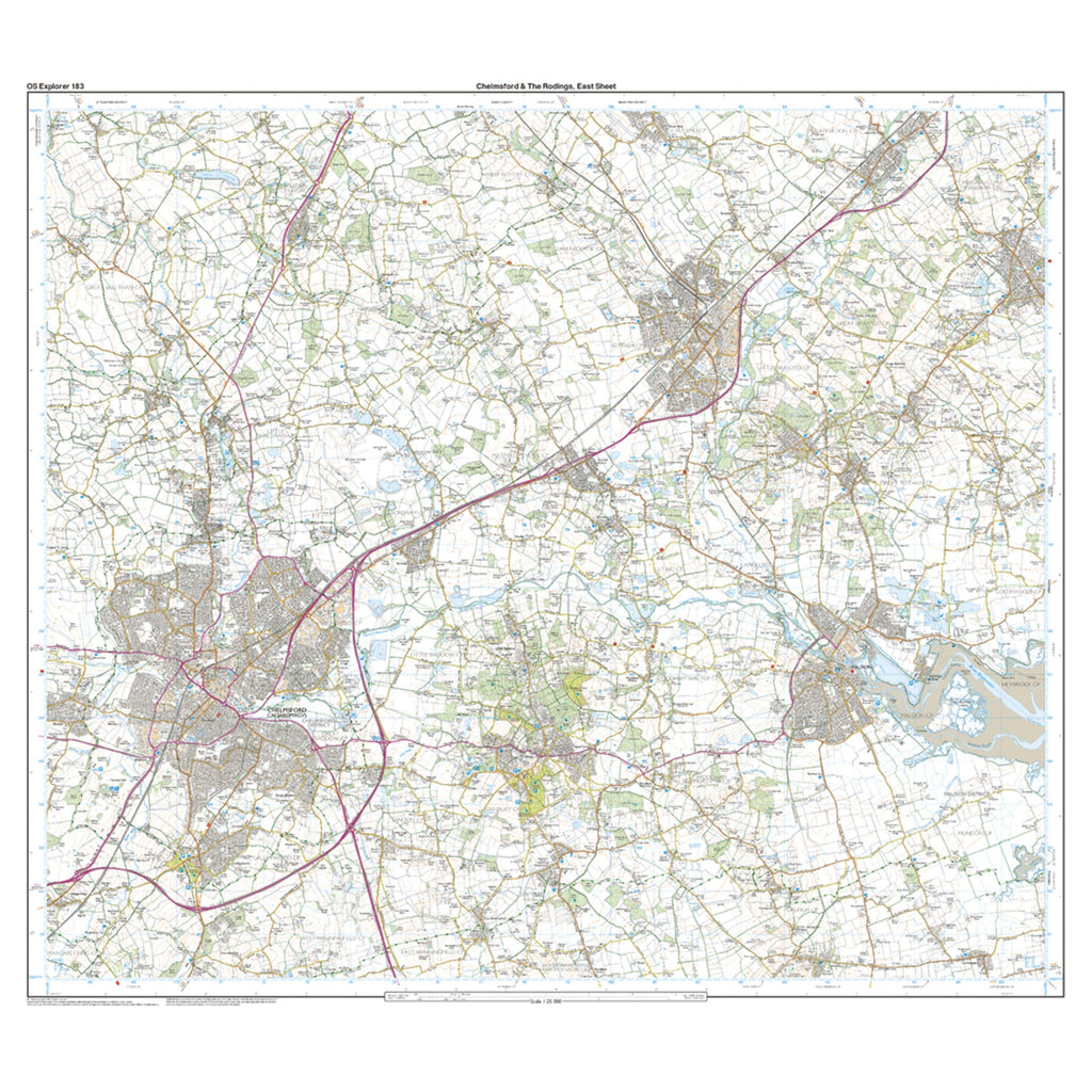Explorer Active 183 Chelmsford & The Rodings Map With Digital Version