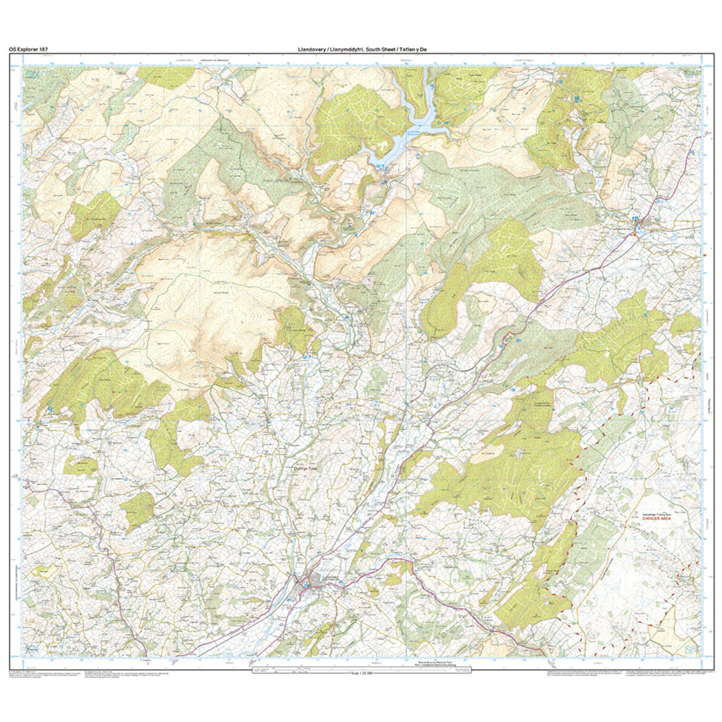 Explorer Active 187 Llandovery, Llanwrtyd Wells & Lyn Brianne Map With Digital Version