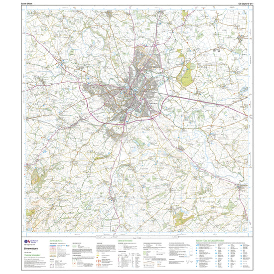 Explorer 241 Shrewsbury, Wem, Shawbury & Baschurch Map With Digital Version