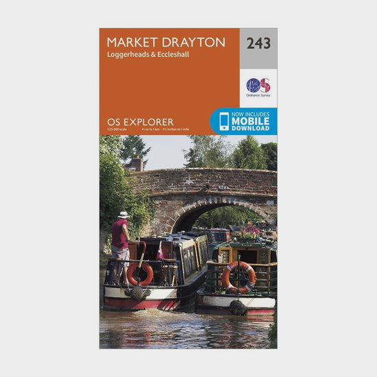 Explorer 243 Market Drayton, Loggerheads & Eccleshall Map With Digital Version