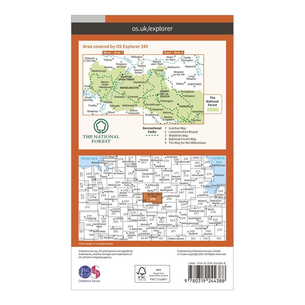Explorer 245 The National Forest Map With Digital Version