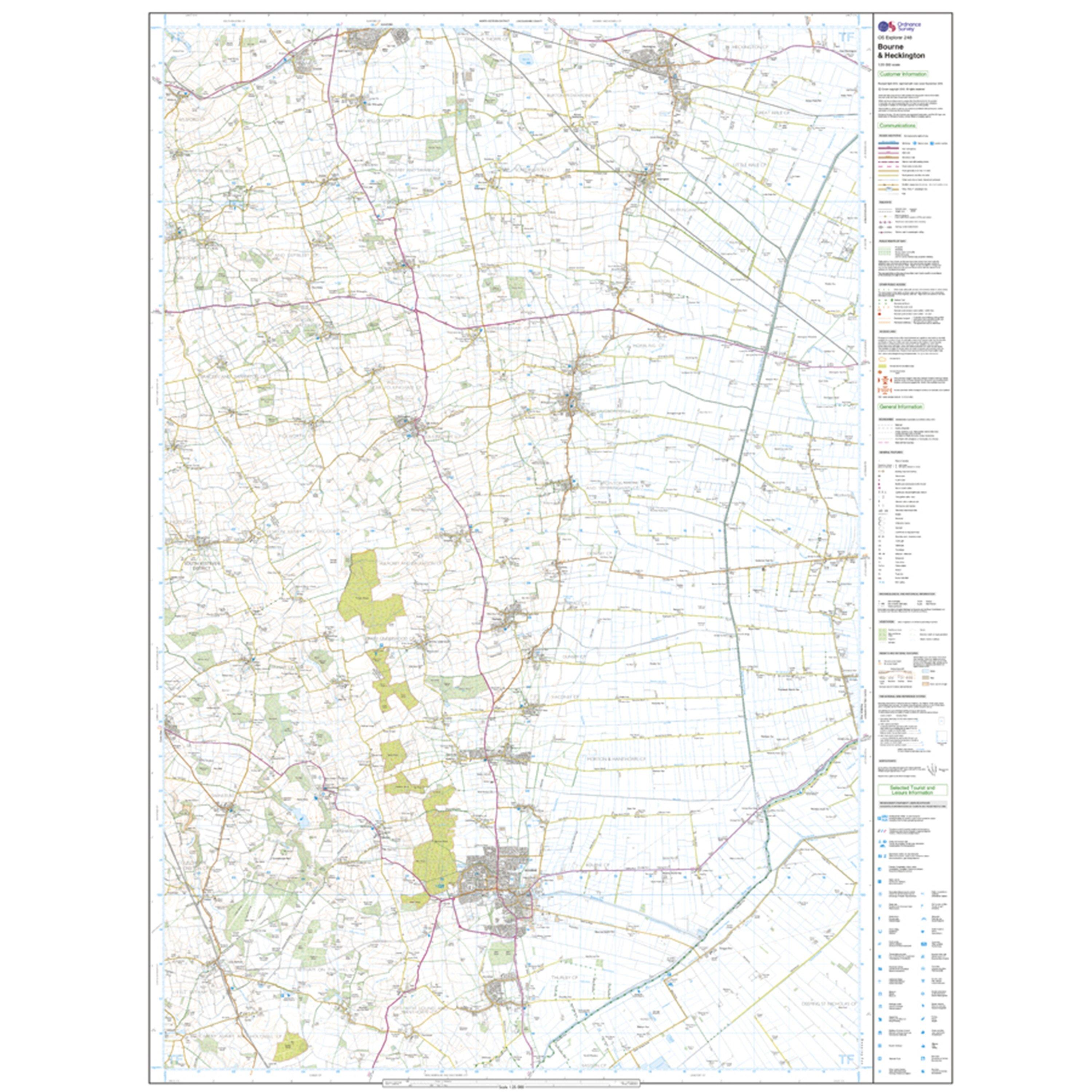 Explorer 248 Bourne & Heckington Map With Digital Version