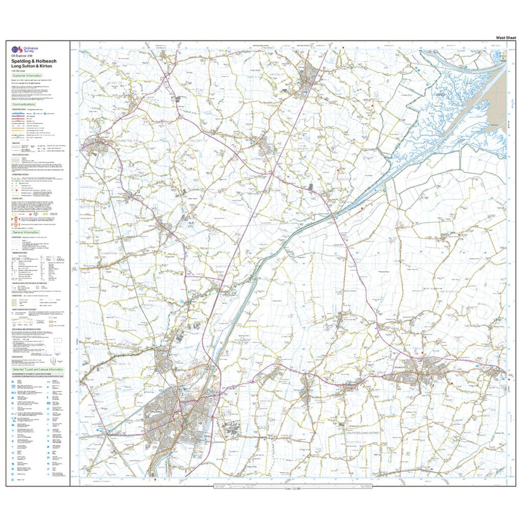 Explorer 249 Spalding & Holbeach Map With Digital Version