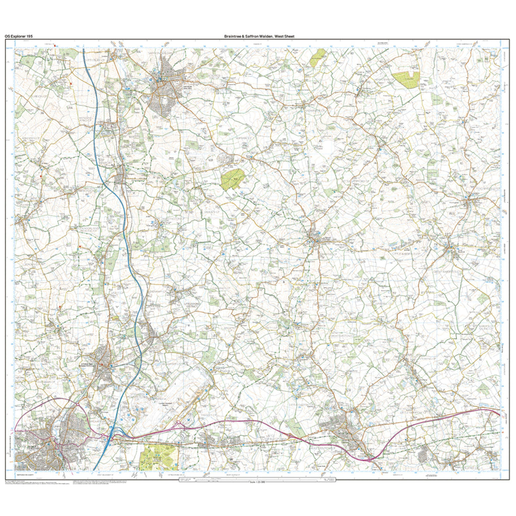 Explorer Active 195 Braintree & Saffron Walden Map With Digital Version