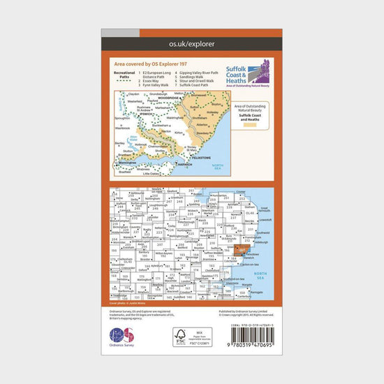 Explorer Active 197 Ipswich, Felixstowe & Harwich Map With Digital Version