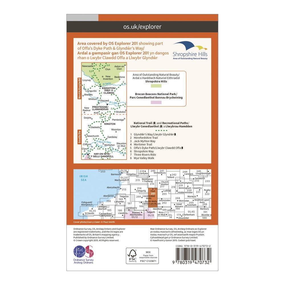 Explorer Active 201 Knighton & Presteigne Map With Digital Version