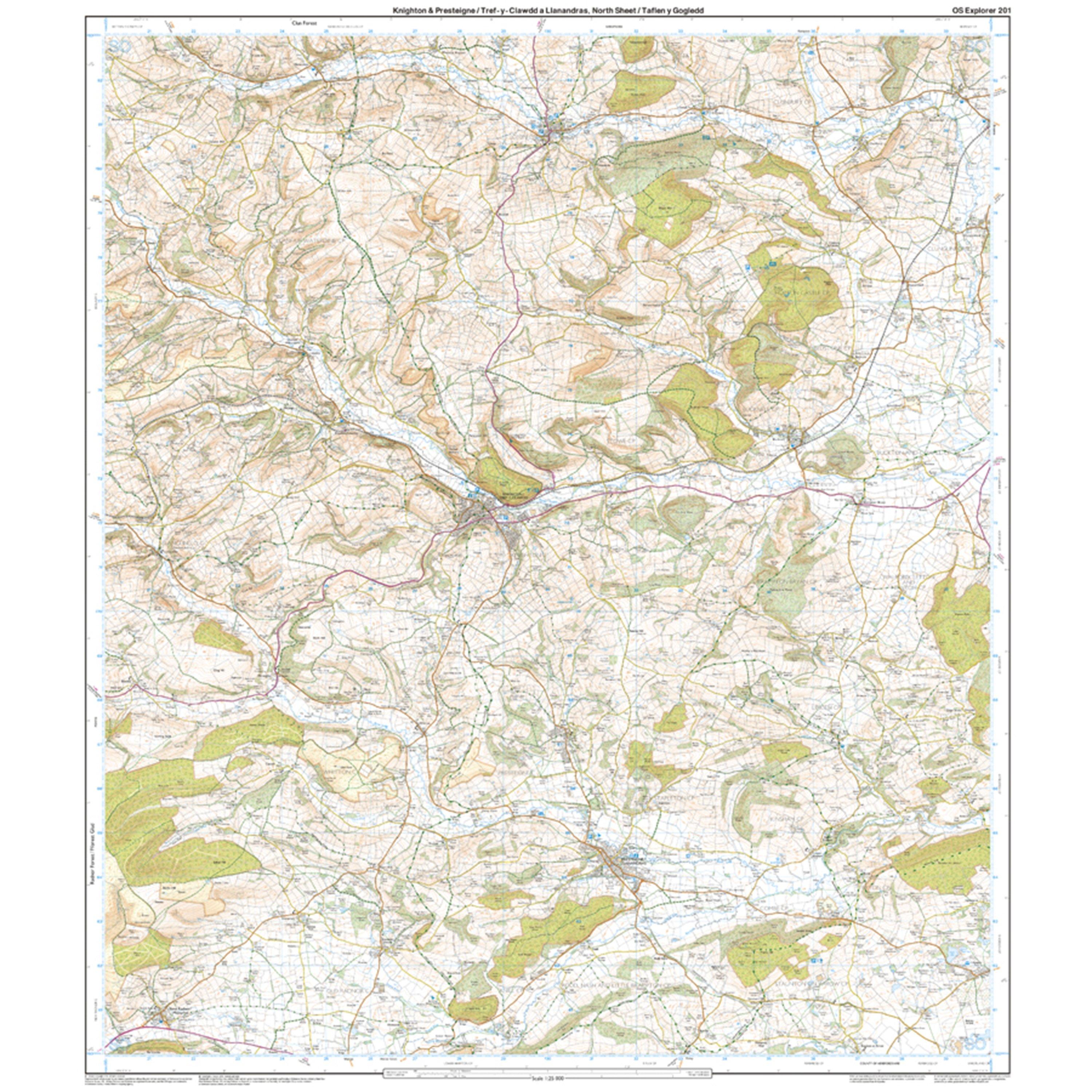 Explorer Active 201 Knighton & Presteigne Map With Digital Version
