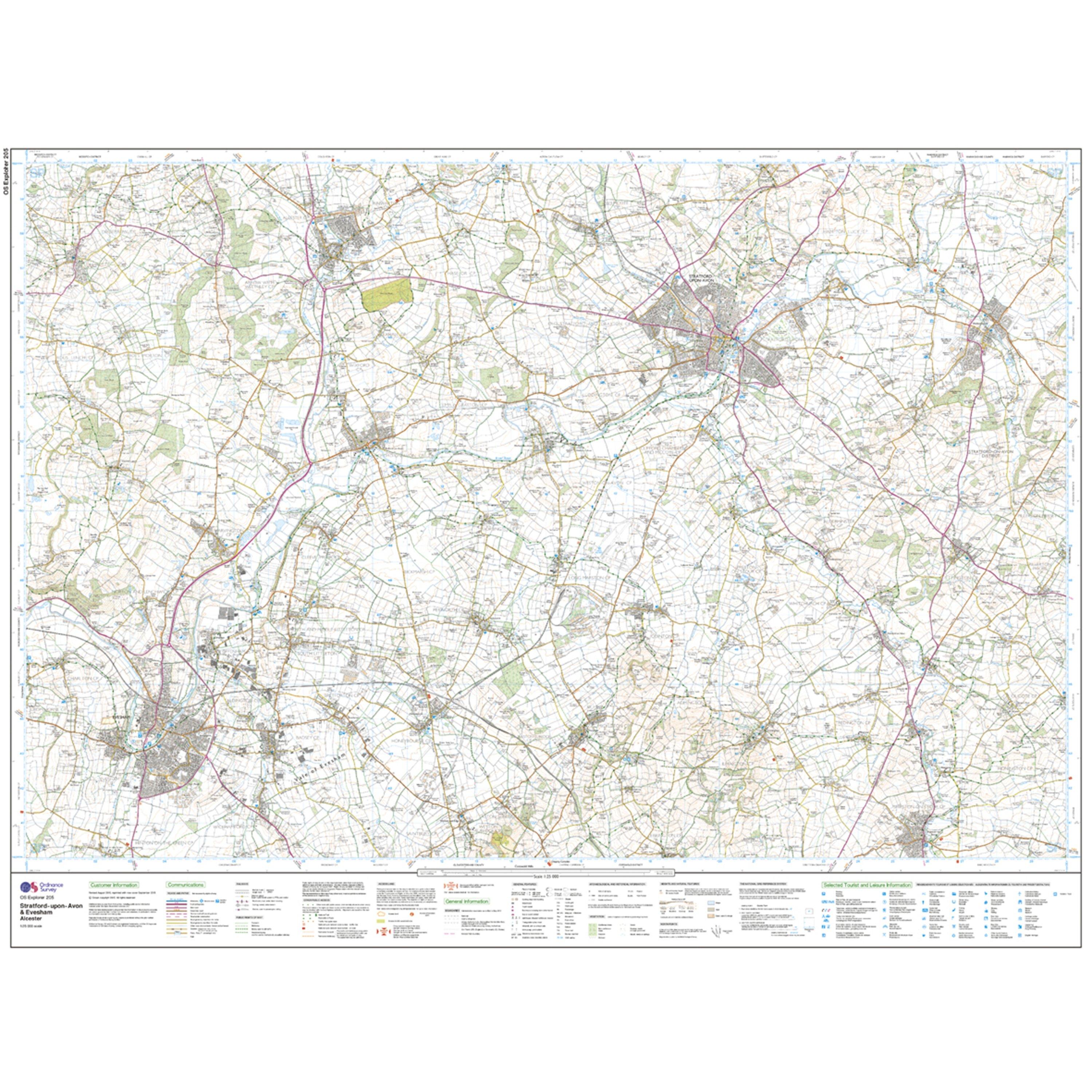 Explorer Active 205 Stratford-upon-Avon & Evesham Map With Digital Version