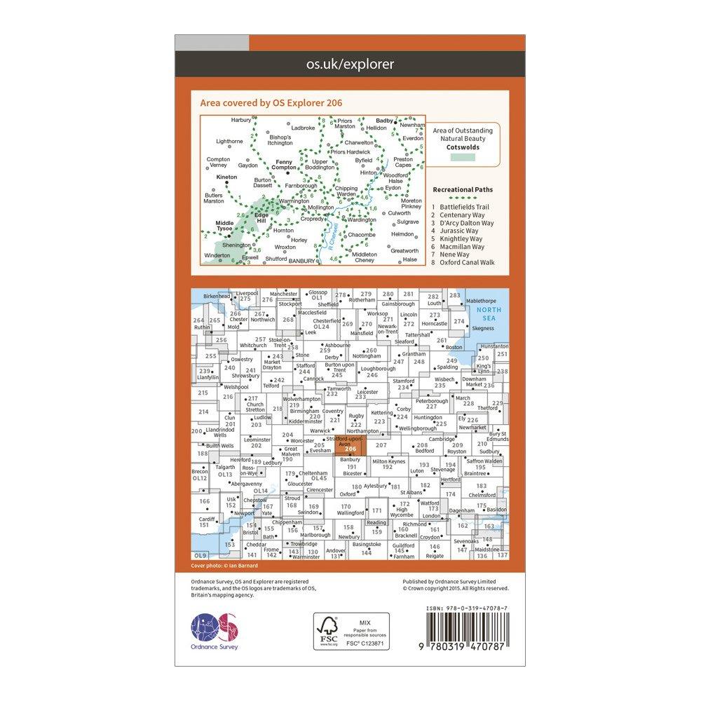 Explorer Active 206 Edge Hill & Fenny Compton Map With Digital Version