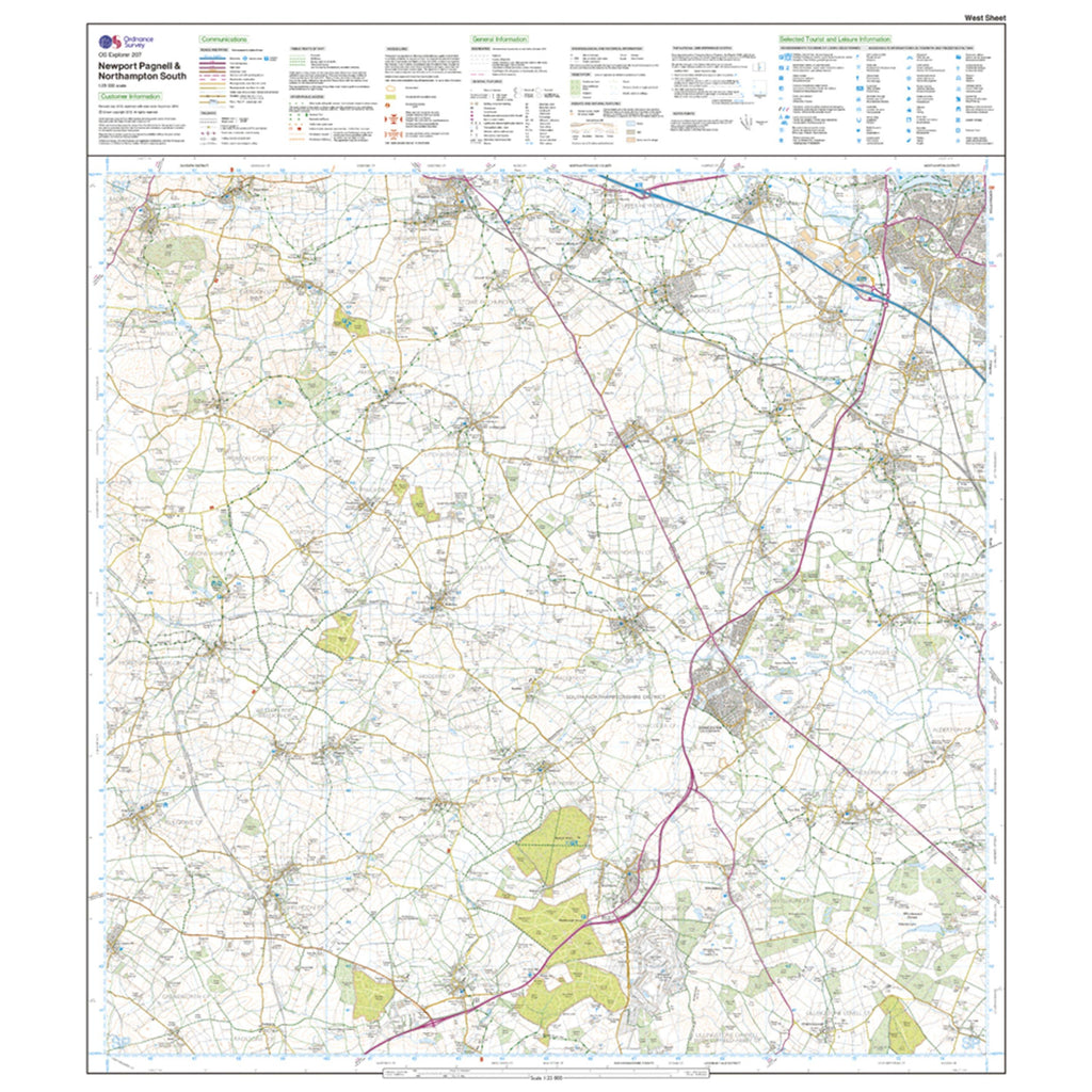 Explorer Active 207 Newport Pagnell & Northampton South Map With Digital Version