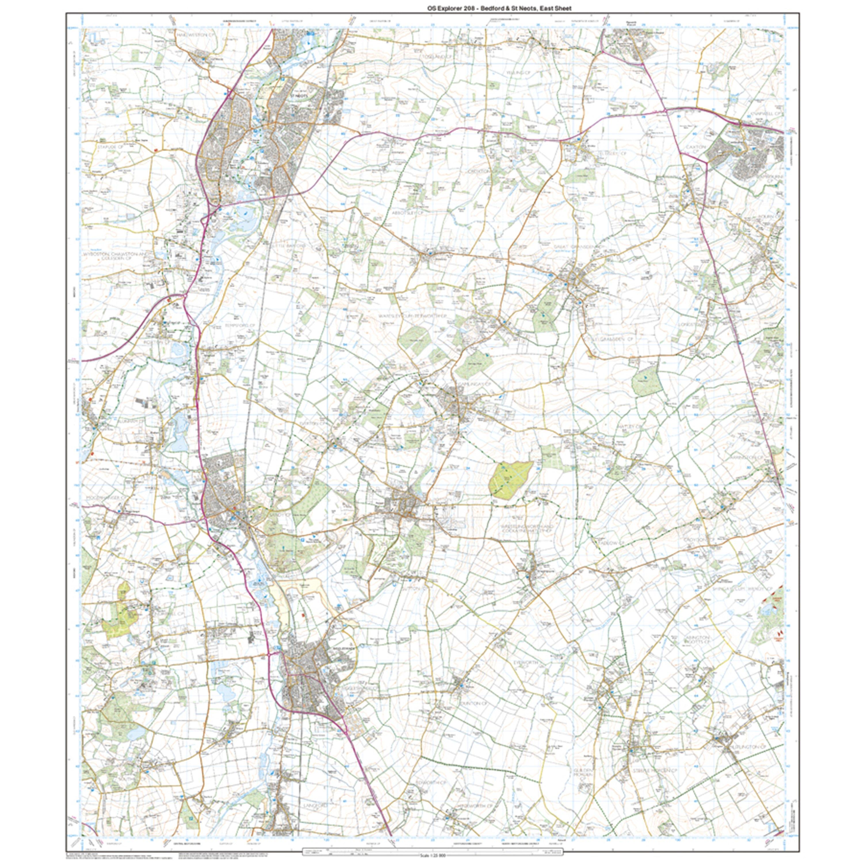 Explorer Active 208 Bedford & St Neots Map With Digital Version