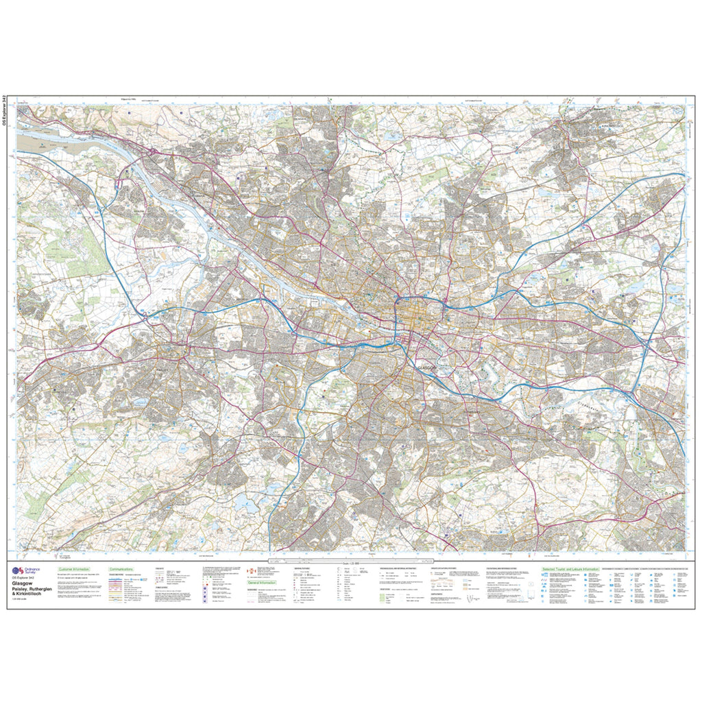 Explorer 342 Glasgow Map With Digital Version