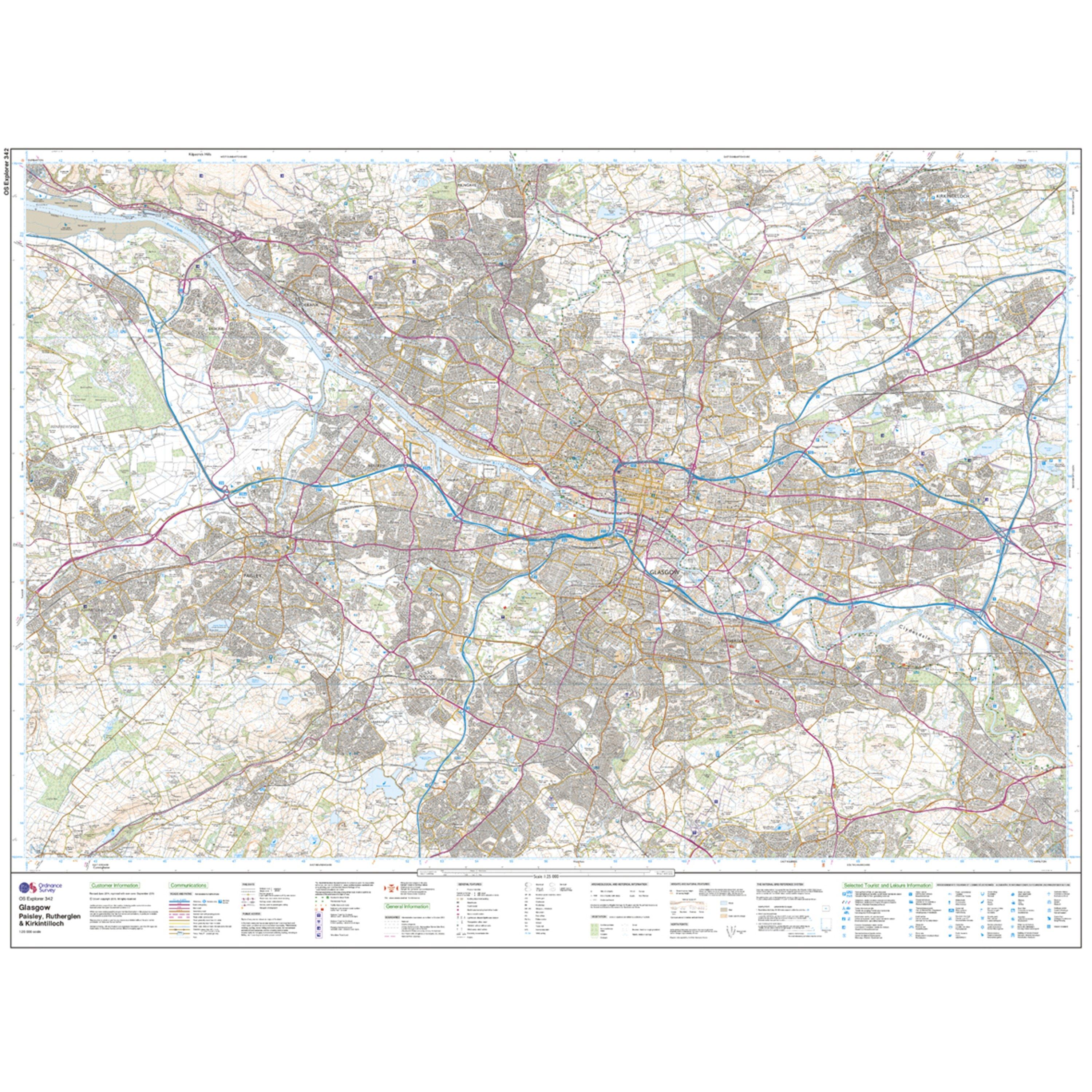 Explorer 342 Glasgow Map With Digital Version