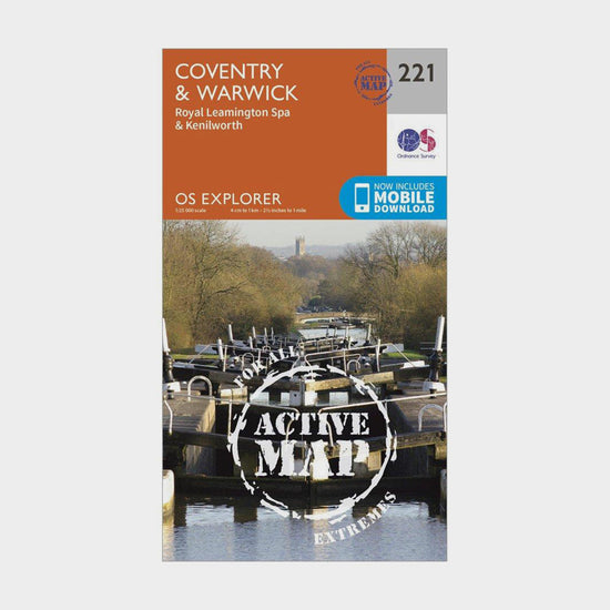 Explorer Active 221 Coventry & Warwick Map With Digital Version