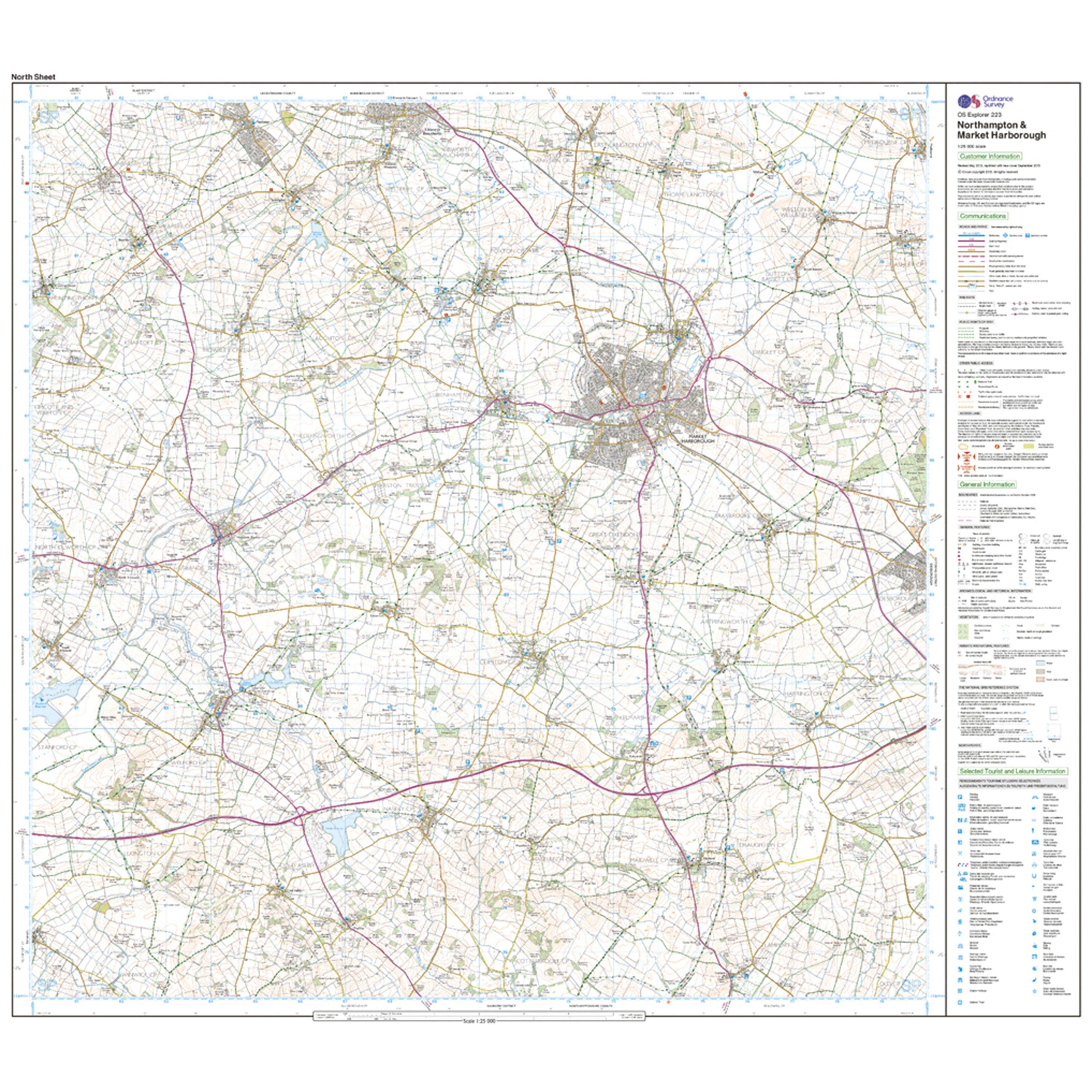 Explorer Active 223 Northampton & Market Harborough Map With Digital Version