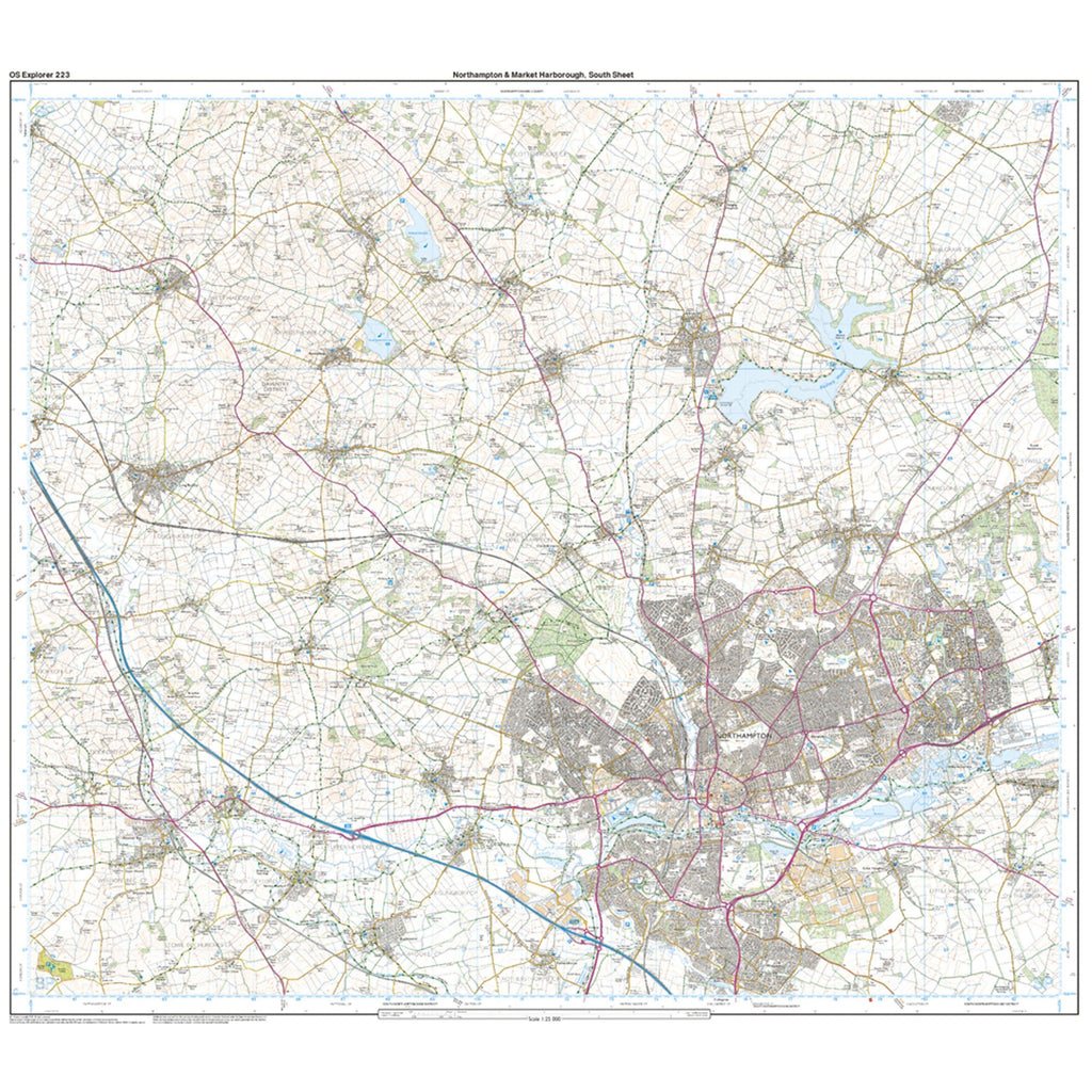 Explorer Active 223 Northampton & Market Harborough Map With Digital Version