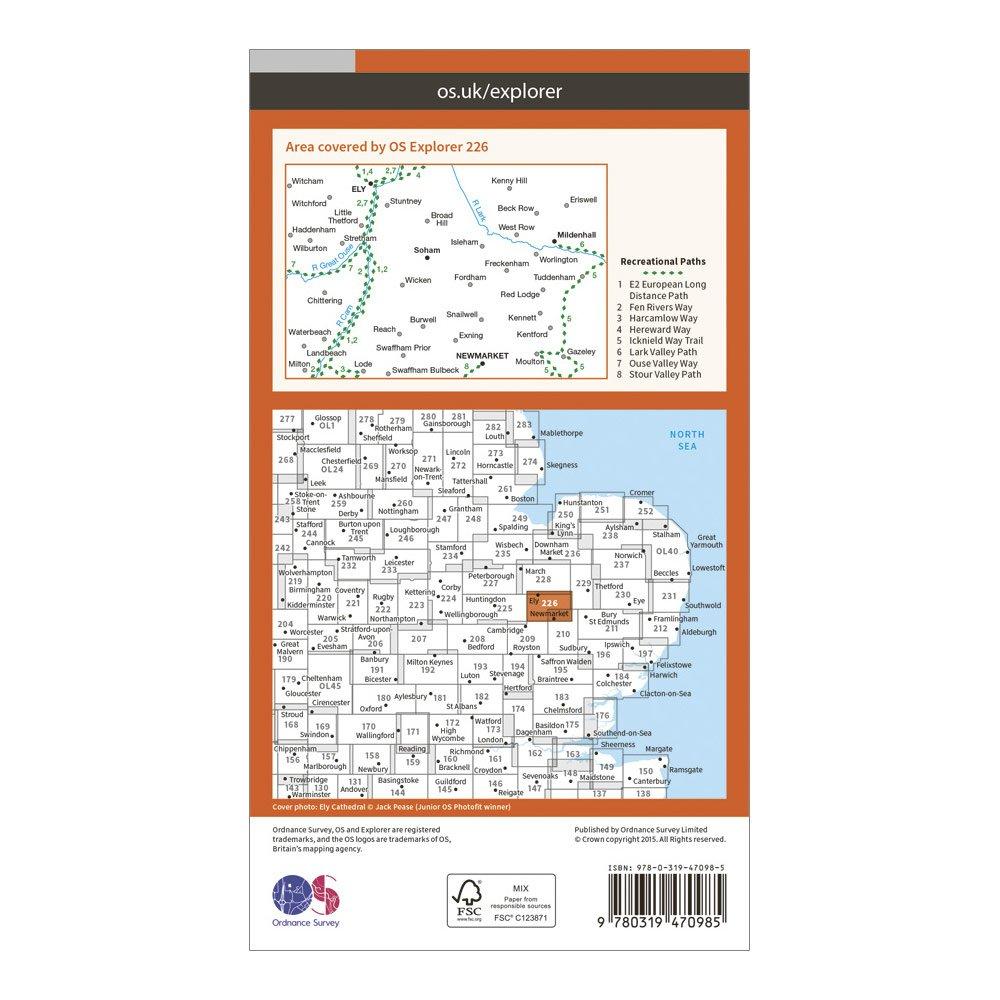 Explorer Active 226 Ely & Newmarket Map With Digital Version