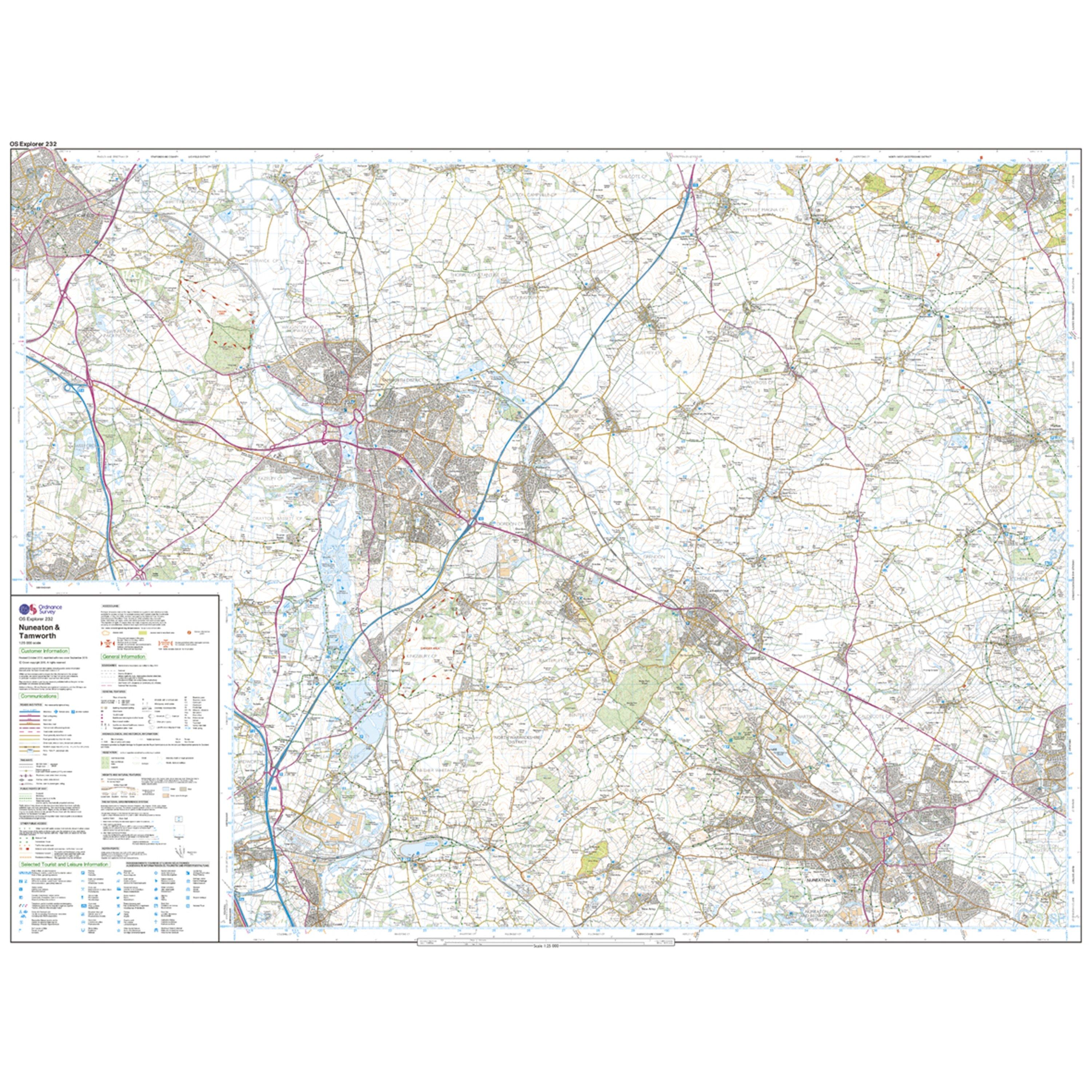 Explorer Active 232 Nuneaton & Tamworth Map With Digital Version