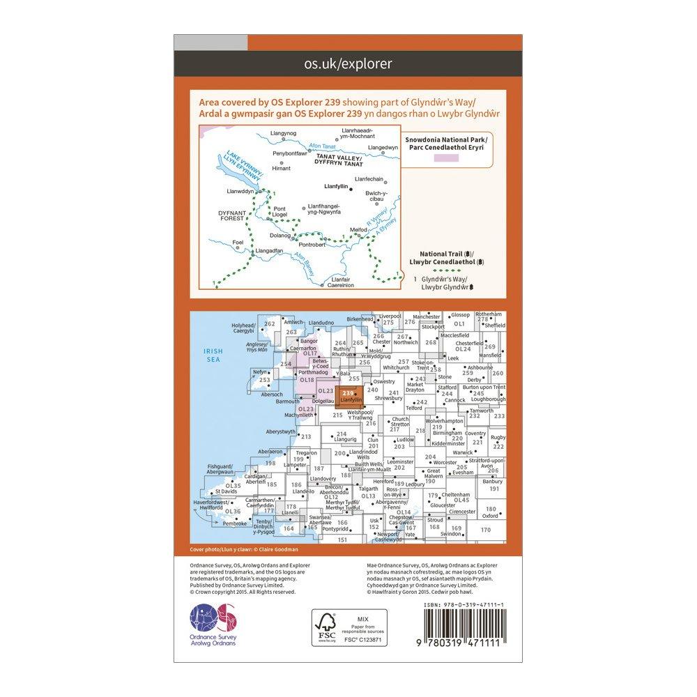 Explorer Active 239 Lake Vyrnwy & Llanfyllin Map With Digital Version
