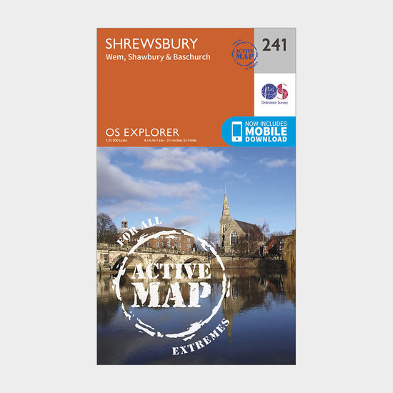 Explorer Active 241 Shrewsbury, Wem, Shawbury & Baschurch Map With Digital Version