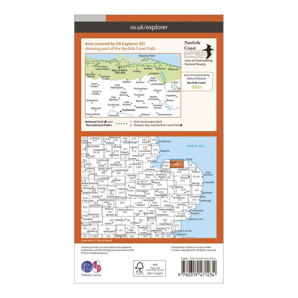 Explorer Active 251 Norfolk Coast Central Map With Digital Version