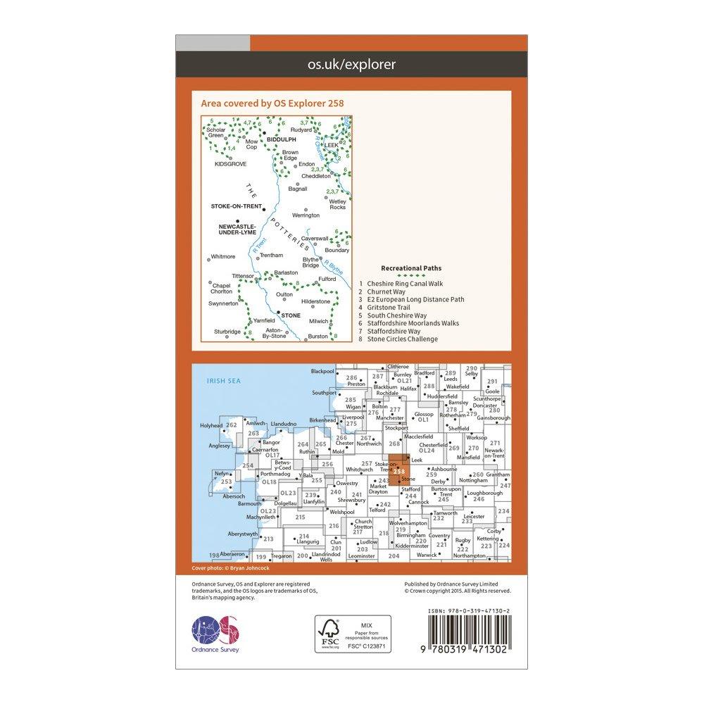 Explorer Active 258 Stoke-on-Trent & Newcastle-under-Lyme Map With Digital Version
