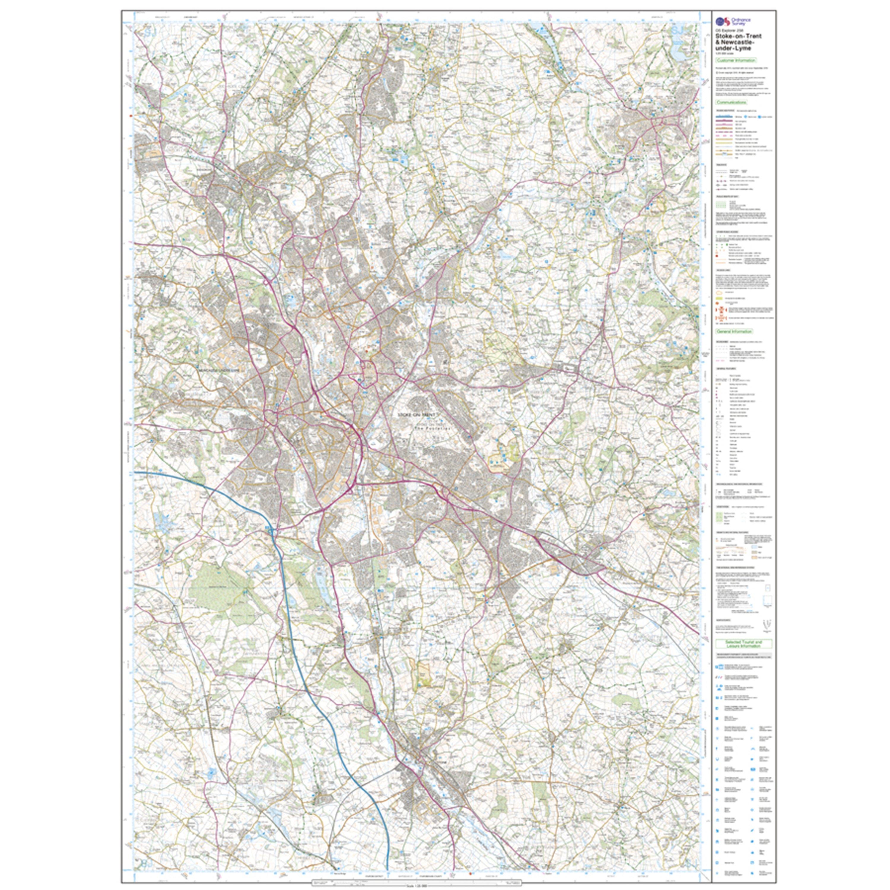 Explorer Active 258 Stoke-on-Trent & Newcastle-under-Lyme Map With Digital Version