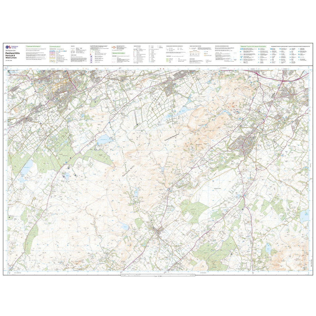 Explorer 344 Pentland Hills Map With Digital Version