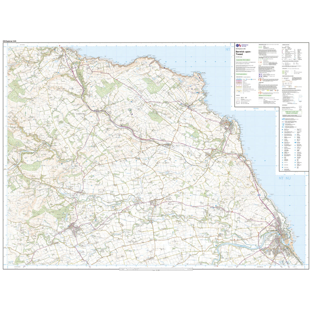 Explorer 346 Berwick-upon-Tweed Map With Digital Version