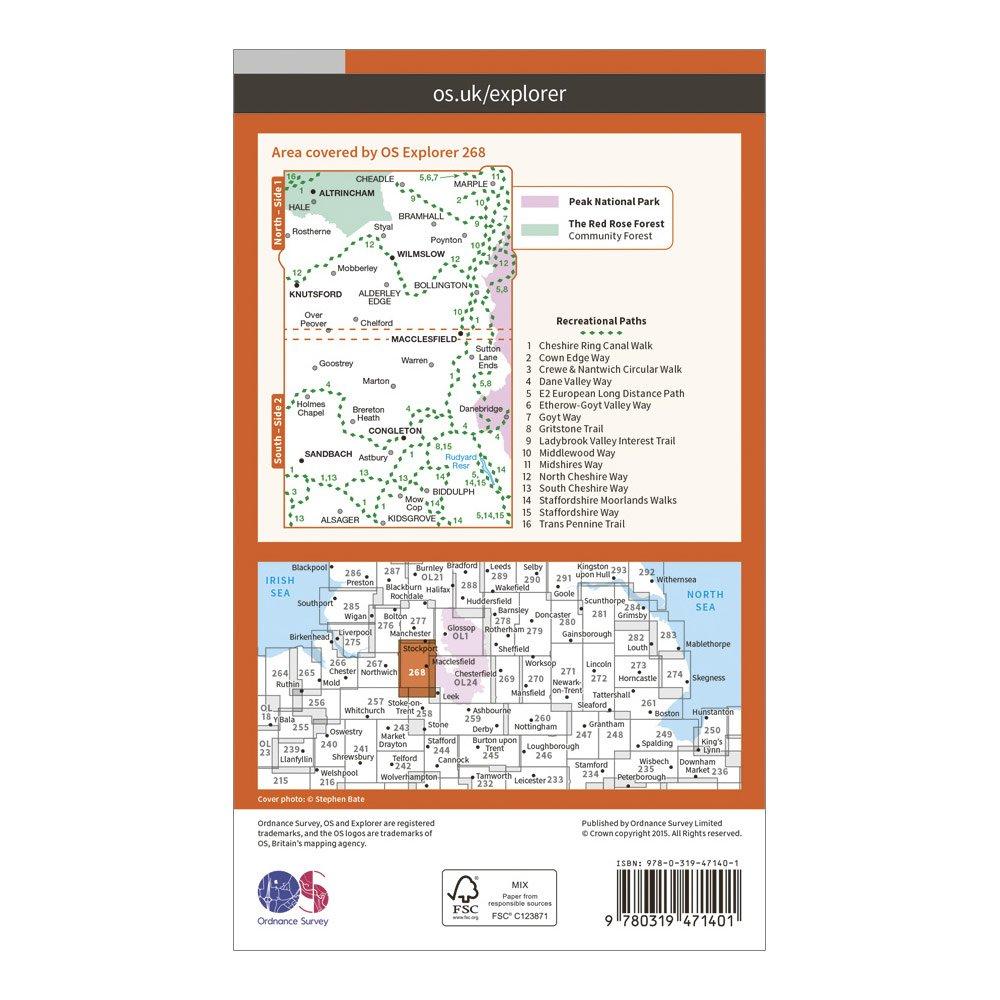 Explorer Active 268 Wilmslow, Macclesfield & Congleton Map With Digital Version
