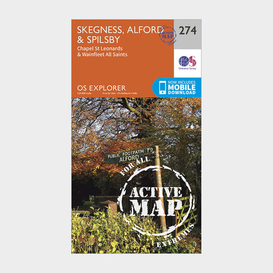 Explorer Active 274 Skegness, Alford & Spilsby Map With Digital Version