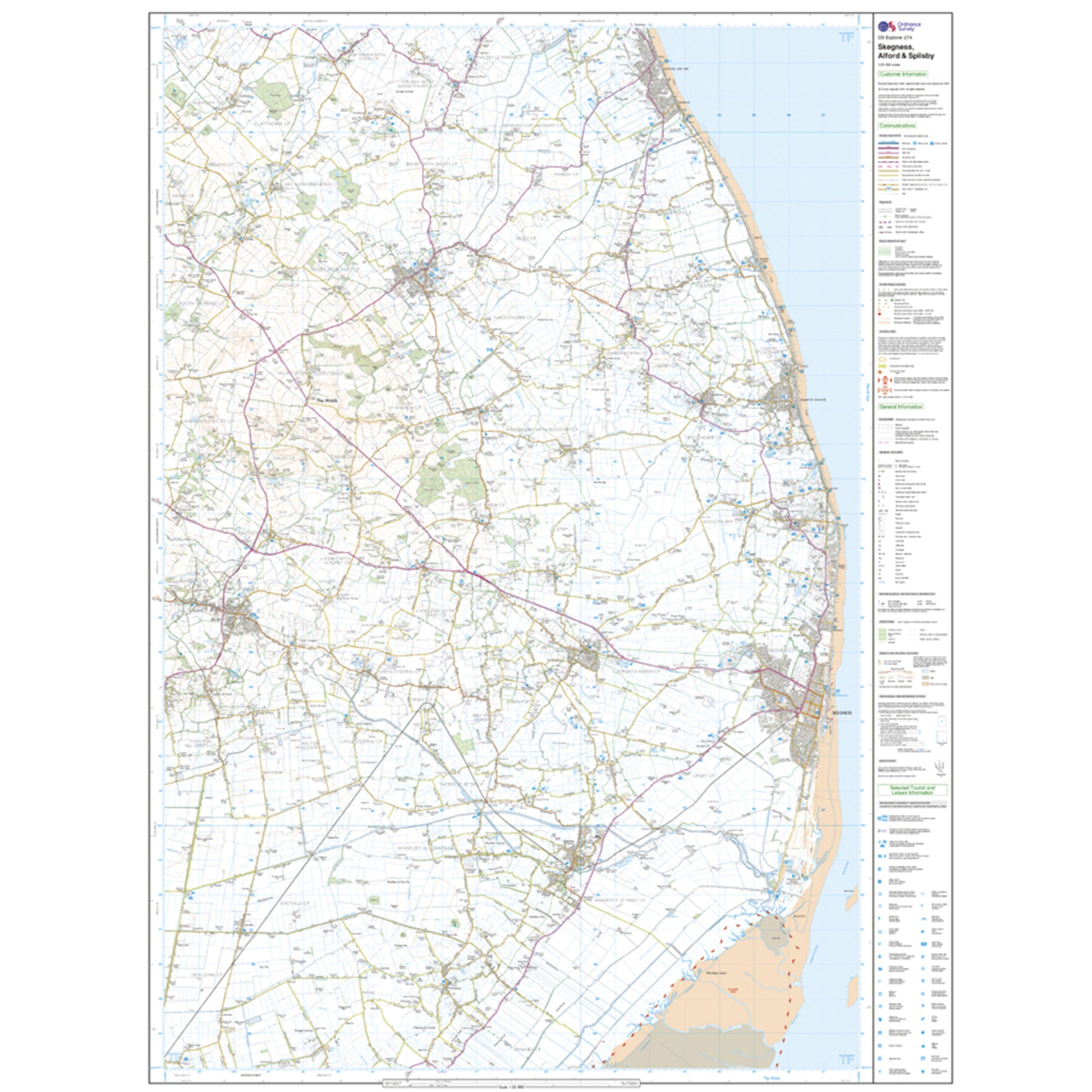 Explorer Active 274 Skegness, Alford & Spilsby Map With Digital Version